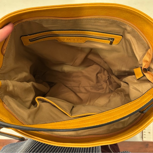 Jen & Co Vegan Leather Conceal Carry Shoulder Bag In Mustard(minor flaws)see pic - Picture 6 of 13